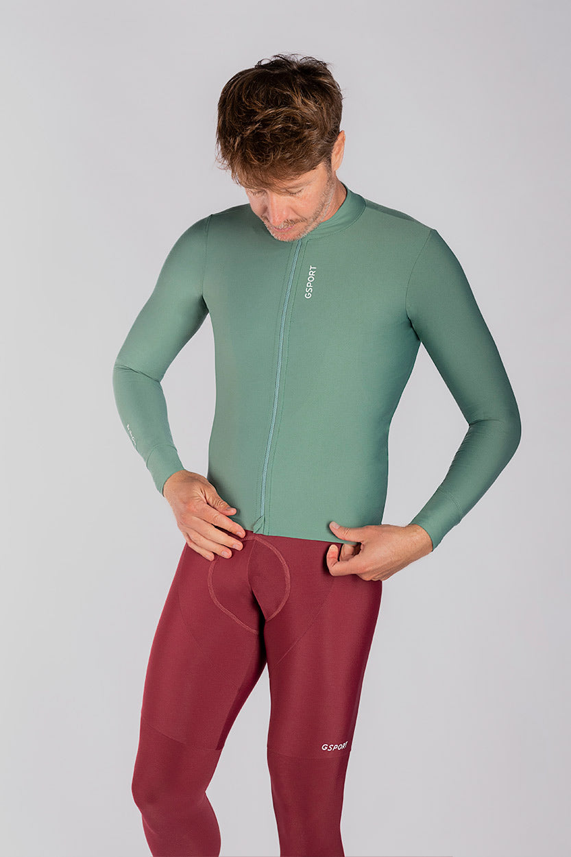 maillot verde manga larga hombre