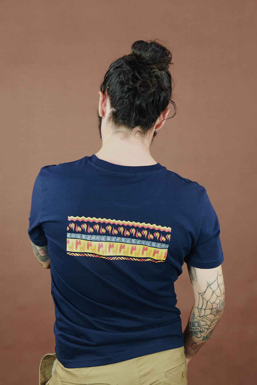 Camiseta T Shirt Casual Navy Azul Marino Gsport llamas xplore coleccion ropa urbana algodon organico