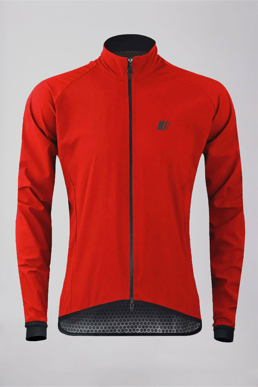 cortavientos chubasquero chaqueta roja pro team impermeable ciclismo