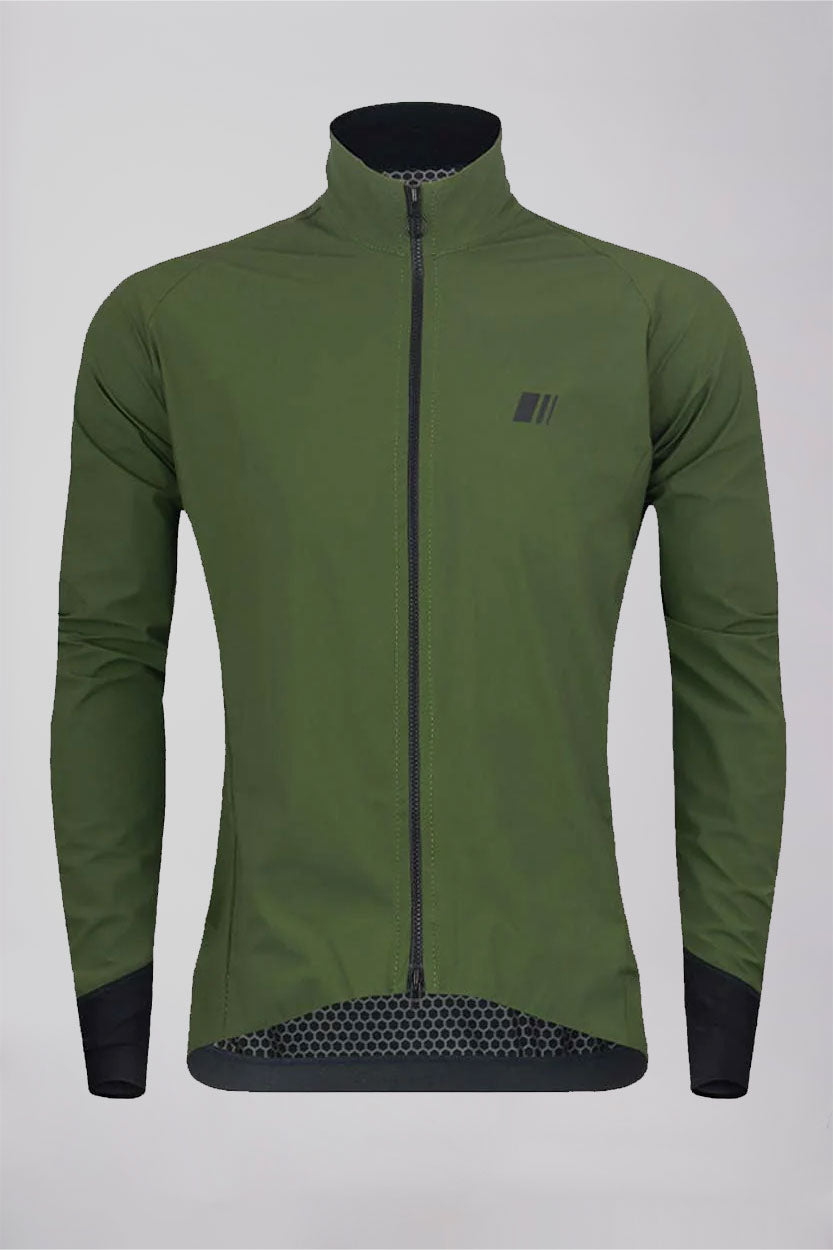 cortavientos chubasquero chaqueta verde forest pro team impermeable ciclismo