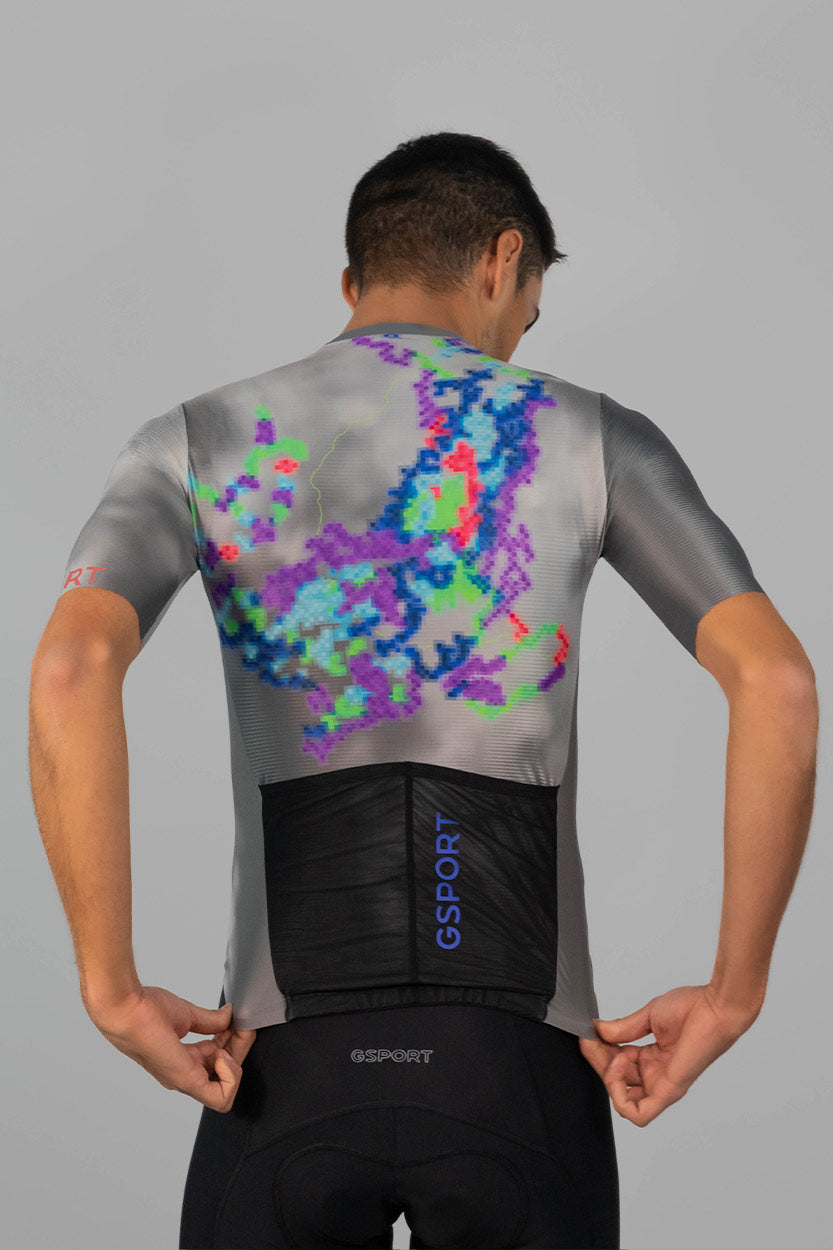 maillot ciclismo hombre aero storm tormenta gris pixel bolsillos