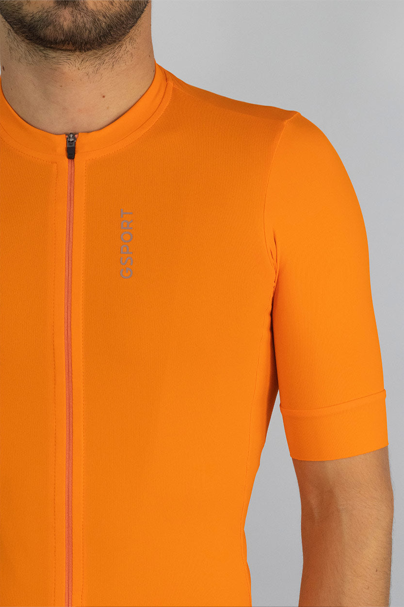 maillot ciclismo color naranja para hombre verano