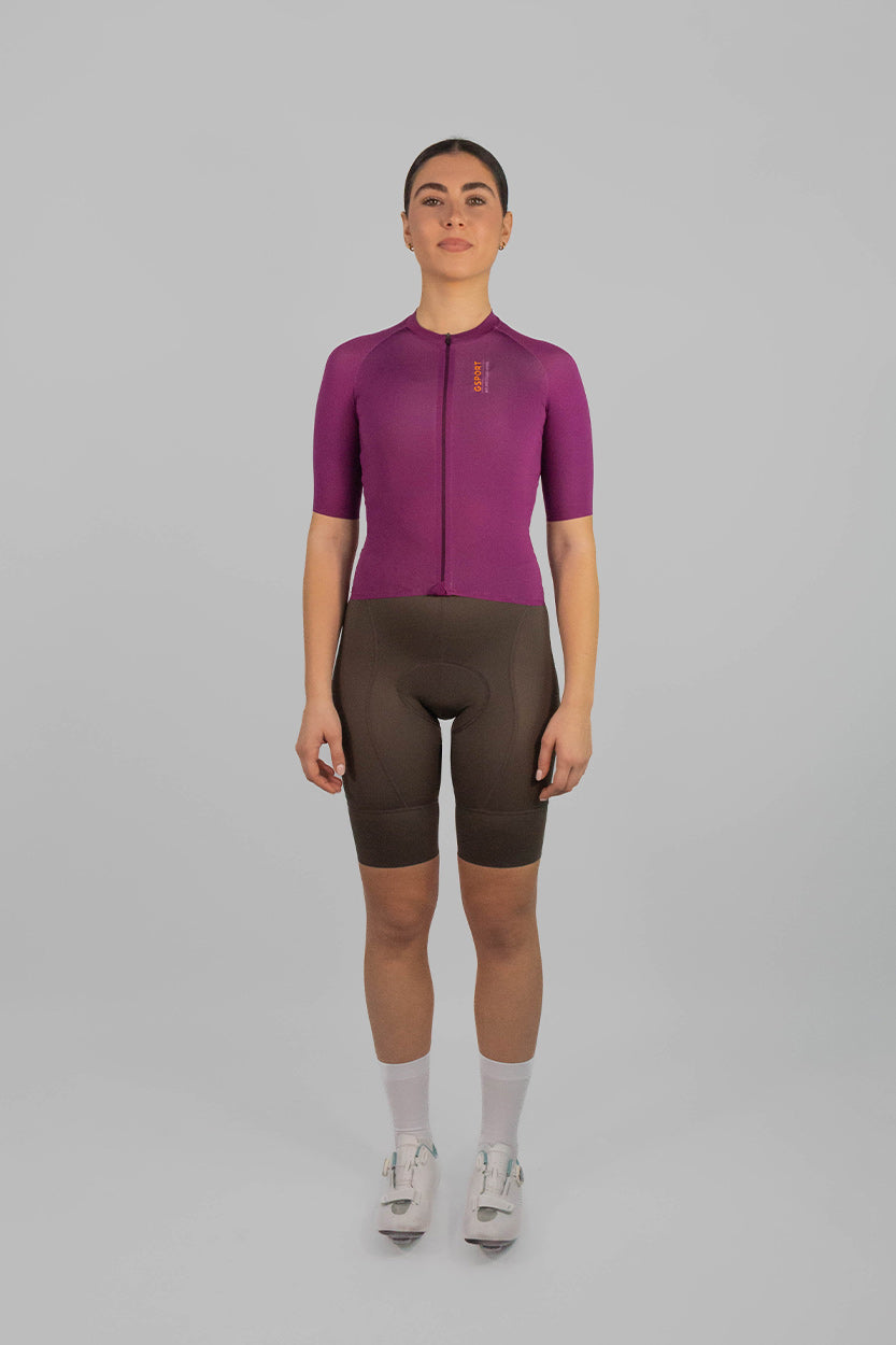 ropa de ciclismo de gsport camiseta bici mujer morado g power