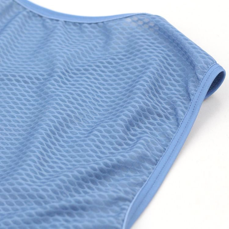 camiseta interior azul ligera transpirable maillot proteccion sudor
