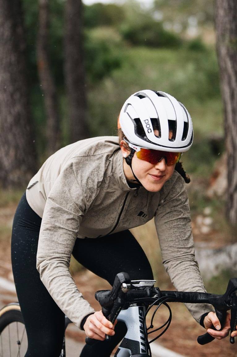 cortavientos chaqueta impermeable aquazero pro team sandalo beige ciclismo bicicleta