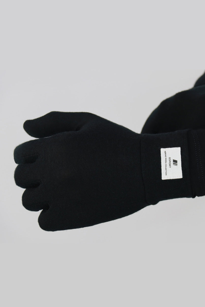 guantes lana merino negros interior winter invierno frio bicicleta ciclismo ropa accesorios gsport gloves wool