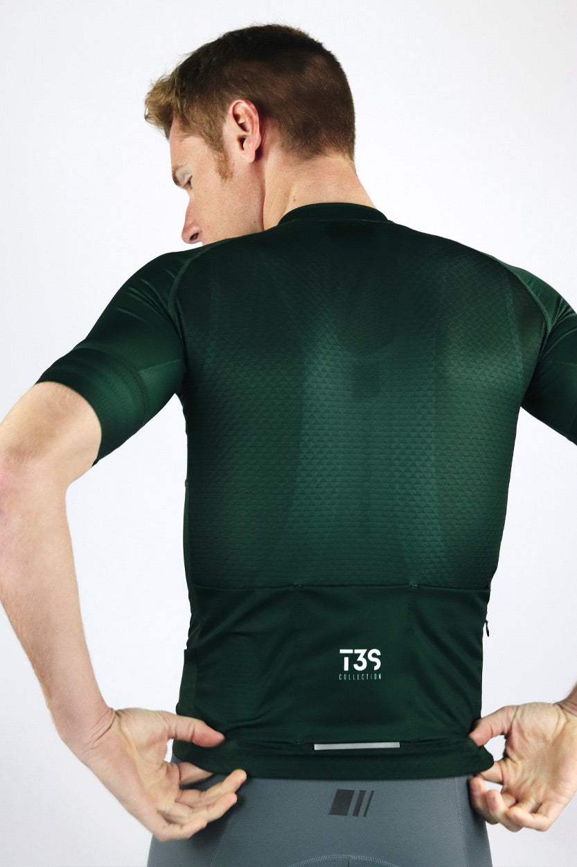 Maillot pro team pine verde oscuro manga corta hombre coleccion ropa ciclismo gsport